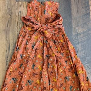 Vintage Bee-Bop Novelty Print Dress Cats Mice Pumpkin Soup Witch Hat 90s XS